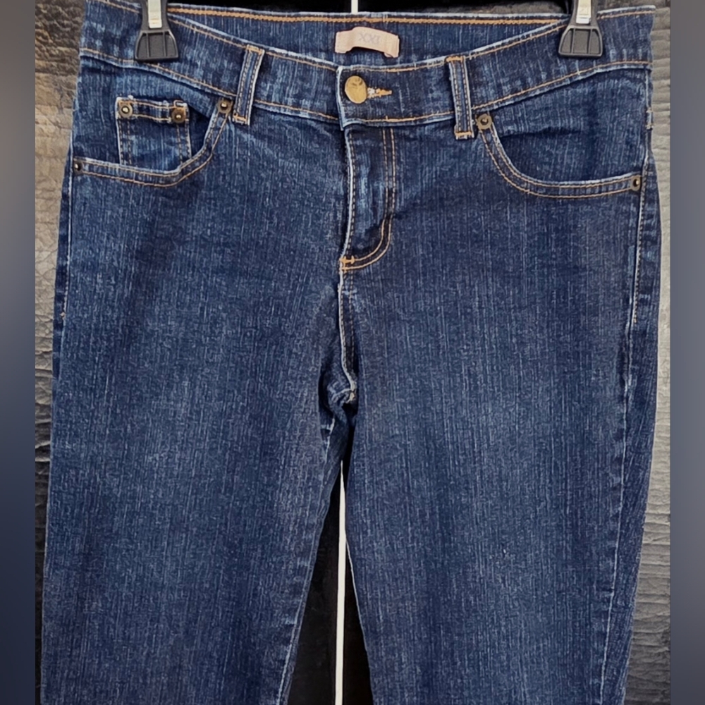 Vintage Forever 21 XXI Y2K Low Rise Flare Jeans Dark Wash Juniors 5 - Picture 3 of 7